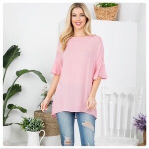 NWT Chris & Carol Boutique brand pink tunic see details below.
